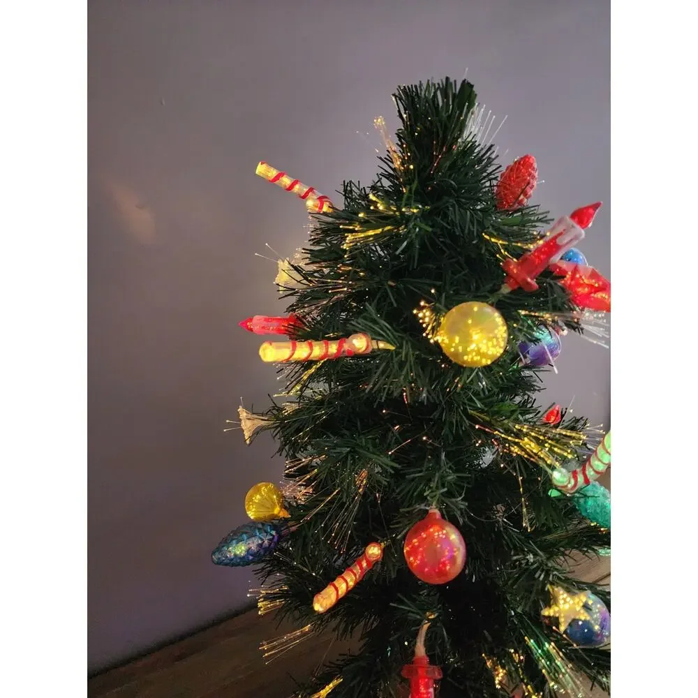 Vintage Fiber Optic Christmas Tree 30” Indoor Table Top